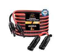 GLIESE Câble solaire 4 mm² H1Z2Z2-K - Rallonge de câble solaire avec prise solaire - Câble PV des deux côtés rouge/noir - Câble photovoltaïque avec fiche pour système solaire PV (4 mm² x 5 m)