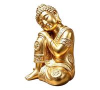 Glifora Resin Resting Buddha Statue, Sleeping Buddha Figurine for Zen Decor | Premium resin sleeping Buddha statue, elegant Zen art for home decor, designed for meditation spaces A