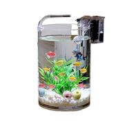 GLigeT Aquarium Complet Aquarium à Poissons en Verre Salon Bureau Bureau Petit Aquarium à Poissons cylindrique Transparent for Poissons Rouges Bac à Poisson(30x25cm)
