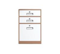 GLigeT Armoire de bureau - Organiseur de données de bureau - 3 étages - Grande capacité - Armoire à tiroirs - Rangement pour balcon - Avec serrures - Bruin