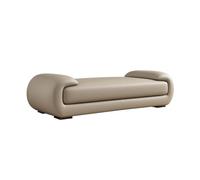GLigeT Banc Banquette Tabouret de Bout de lit Chambre Minimaliste Salon Long Canapé Tabouret Cuir Chambre Lit Chevet Tabouret Coiffeuse Tabouret Banc Capitonné(Milk Coffee,Moyen)