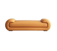 GLigeT Banc Banquette Tabouret de Bout de lit Chambre Minimaliste Salon Long Canapé Tabouret Cuir Chambre Lit Chevet Tabouret Coiffeuse Tabouret Banc Capitonné(Orange,Grand)