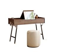 GLigeT Bijoux Coiffeuse Vintage en Bois Massif avec Miroir de Maquillage, Tabouret et Commode, Chambre Chic, Bureau rétro