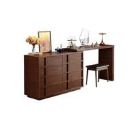 GLigeT Bijoux Coiffeuse Vintage en Bois Massif avec Miroir de Maquillage, Tabouret et Commode, Chambre Chic, Bureau rétro