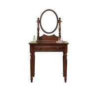 GLigeT Bijoux Coiffeuse Vintage en Bois Massif avec Miroir de Maquillage, Tabouret et Commode, Chambre Chic, Bureau rétro