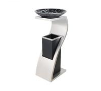 GLigeT cendrier Exterieur Hôtel avec cendrier Poubelle Hall Debout Commercial Pilier de Cendres en Acier Inoxydable cendrier Anti Odeur(Silver)