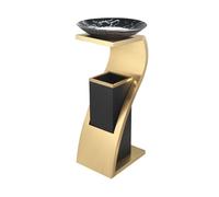GLigeT cendrier Exterieur Hôtel avec cendrier Poubelle Hall Debout Commercial Pilier de Cendres en Acier Inoxydable cendrier Anti Odeur(Gold)