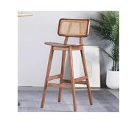 GLigeT Chaise Bar Chaise Haute Chaise de Bar en Bois Massif Tabouret Haut Simple Tabouret de Bar Domestique Chaise tissée en rotin Chaise de Bar en rotin Bar Tabouret