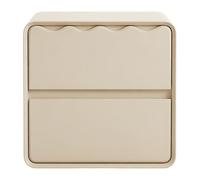 GLigeT Chambre Table de Chevet à Deux tiroirs, poignées cachées en Forme Vague for Le Rangement la Chambre Coucher Bout(Blanc,Petit)
