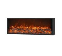 GLigeT Cheminée électrique Cheminée électrique Murale et encastrée avec télécommande, cheminée décorative Ultra-Fine à Flamme réaliste 3D Chauffage Mural(Petit)
