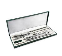 GLigeT Compas Professionnel Géométrie 9 pièces Géométrie Set d'échelle Ensemble d'outils de Dessin de Dessin serti avec boîtier de Stockage Fournitures Scolaires Compas de Crayon