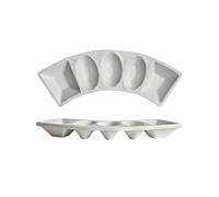 GLigeT Condiments Plat d'assaisonnement Simple à plusieurs compartiments, plat créatif en céramique for Restaurant, Sauce, d'apéritif, de collation Fêtes(Blanc)