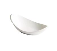 GLigeT Desserts Assiette à dîner ovale en forme de qualité supérieure, vaisselle d'hôtel et Restaurant, assiette créative céramique blanche En-cas(11.5 inch)