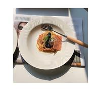 GLigeT Desserts Assiette à manger en céramique blanche pure chapeau profonde gâteau dessert salade Cuisine domestique Restaurant ronde En-cas