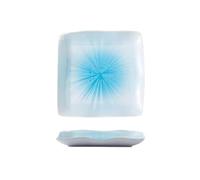 GLigeT Desserts Assiette à Steak en céramique carrée Simple, assiette légumes créative for la maison, vaisselle d'hôtel et de Restaurant En-cas(Blue,11 inch)