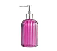 GLigeT Distributeur de Savon Distributeur de Savon Salle Bain Rond à Rayures Verticales 400 ML, Distributeur Lotion, Rose, for hôtel/Cuisine/Salle Disponible Distributeur de Liquide