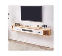 GLigeT Étagère TV Flottante Meuble TV Flottant avec Rangement for Salon, Console multimédia TV, Centre de Divertissement Mural Meuble TV Mural(Natural)