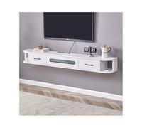 GLigeT Étagère TV Flottante Meuble TV Flottant avec Rangement for Salon, Console multimédia TV, Centre de Divertissement Mural Meuble TV Mural(Blanc)