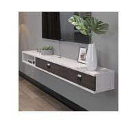 GLigeT Étagère TV Flottante Meuble TV Mural, étagères flottantes avec 2 Portes, Console multimédia de Divertissement for Salon Meuble TV Mural(Blanc,Grand)