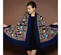 GLigeT Femme Homme Echarpe Châles à Fleurs brodés Pashmina for Femmes, écharpes Douces avec Glands, Long Silencieux, 200x70cm, Automne, Printemps et Hiver Hiver Chaud (Color : 4)