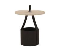 GLigeT Fin Table d'appoint de canapé avec poignée, Mini Table Rangement Portable, Petite Ronde Minimaliste for Salon, d'angle Café(Noir)