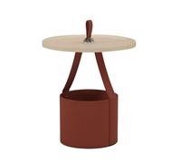 GLigeT Fin Table d'appoint de canapé avec poignée, Mini Table Rangement Portable, Petite Ronde Minimaliste for Salon, d'angle Café(Red)