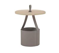 GLigeT Fin Table d'appoint de canapé avec poignée, Mini Table Rangement Portable, Petite Ronde Minimaliste for Salon, d'angle Café(Grigio)