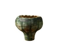 GLigeT Fleurs Pot de Fleurs Vintage en céramique, Petit Format, Fait à la Main, Vert, décoration d'intérieur Cache