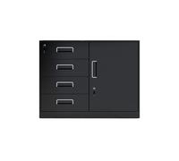 GLigeT Maison Armoire Basse classeur Bureau Finance Armoire de données Salon tiroir Rangement Organisateur avec Serrure Petite(Noir)