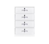 GLigeT Maison Armoire de classement Petite Armoire Courte avec tiroir verrouillable sous Le Bureau, d'activité, 4 tiroirs, Chevet, en étain(Blanc)