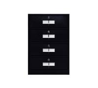 GLigeT Maison Armoire de classement Petite Armoire Courte avec tiroir verrouillable sous Le Bureau, d'activité, 4 tiroirs, Chevet, en étain(Noir)