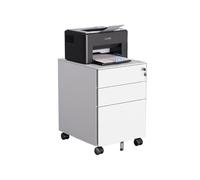 GLigeT Maison Armoire de Rangement Bureau en Acier, Armoire Mobile Pratique, sous la Table avec tiroir données verrouillable(Blanc)