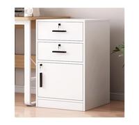 GLigeT Maison Classeur de bureauArmoire Rangement en Bois à Deux tiroirs avec Une porteArmoire classement serrureRangement multicouchePetite Armoire latérale(Blanc)