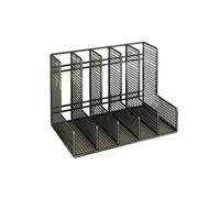 GLigeT Organiseur de Bureau Vertical en Maille à 5 Sections, trieur de fichiers, Support de dossiers de Bureau(Noir)