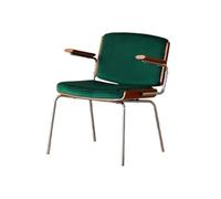 GLigeT Salle à Manger Chaises de Salle à Manger du Milieu siècle avec Main Courante en Bois, Fauteuil rembourré Velours, chaises Cuisine Modernes for Chambre Coucher, Salon Bureau(Dark Green)