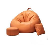 GLigeT Salons Fauteuil Poire avec Pouf et Poche for Salon, Chambre à Coucher(Orange,Petit)