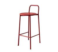 GLigeT Tabouret Bar Chaise de Bar de Restaurant Couleur Fer décontractée avec Dossier et Pieds Hauts 65 cm Chaise de Bar(Red)