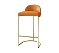 GLigeT Tabouret Bar Chaise de Bar en Cuir à Dossier Bas en Fer for Restaurant, Bar, îlot, Balcon, Chaise Haute Chaise de Bar(Orange)