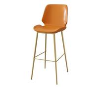 GLigeT Tabouret Bar Chaise de Bar en Fer avec Dossier, Chaise de Bar en Cuir, Chaise Haute de Restaurant, Bar, îlot, Balcon, Loisirs, Noir/Orange Chaise de Bar(Orange)