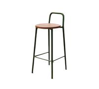 GLigeT Tabouret Bar Chaise de Bar Verte et Minimaliste, Tabouret Haut en Fer et Bois for Restaurant, extérieur et intérieur Chaise de Bar(Moyen)