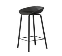 GLigeT Tabouret Bar Tabouret de Bar en Bois, Chaise Haute en Fer, Noir Chaise de Bar(Moyen)