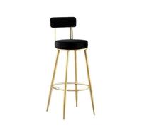 GLigeT Tabouret Bar Tabouret de Bar en Fer Noir, Chaise Haute Simple avec Dossier, 65/75 cm Chaise de Bar(Petit)