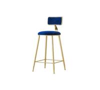 GLigeT Tabouret Bar Tabouret de Bar en Velours Bleu, Chaise Haute de Loisirs for Restaurant et Bar en Fer Chaise de Bar(Moyen)