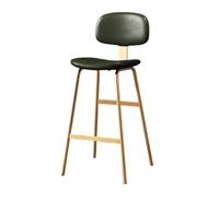 GLigeT Tabouret Bar Tabouret Haut à Dossier Vert foncé, Chaise Haute de Bar en Fer for Restaurant, Pieds dorés Chaise de Bar