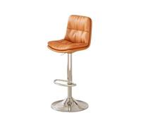 GLigeT Tabourets de bar de luxe légers avec dossier relevable en fer, tabouret de bar européen en cuir synthétique (orange)