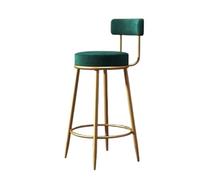 GLigeT Tabourets de bar minimalistes en fer forgé avec dossier, chaise haute, vert foncé, tabourets hauts (petit)