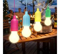 Glighone 4PCS Lampe de Camping, LED Lampe de Camping à Piles, Lampe de Tente Portable LED Lumière de Secours Étanche pour Camping Randonnée