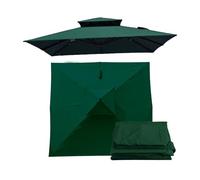 GLikur 300x300cm Toile de Rechange de Parasol Carré, Auvent de Rechange pour Déporté Parasol de Terrasse, Tissu de Rechange pour Parasol de Table D'extérieur, Jardin, Piscine(Vert)