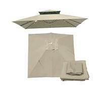 Glikur Rechange Carré 300x300cm Toile de Parasol, Auvent de Remplacement pour Table Extérieure, Jardin, Piscine (Kaki)