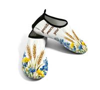 Glilade Chaussures aquatiques pour femme et homme - Chaussures de plage pour piscine, yoga, surf, Fleur papillon en bois, 41/42 EU